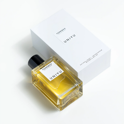 FERNWEH by UNIYU, a Sydney-born fragrance combining floral, coconut, woody, and leather notes to evoke timeless exploration.