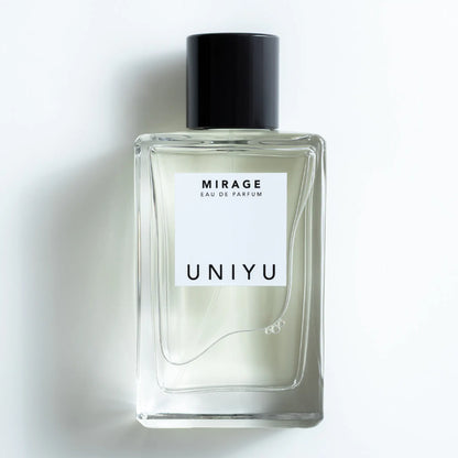 MIRAGE by UNIYU, capturing resilience with fresh lemon, aromatic juniper, floral orange blossom and earthy dry woods