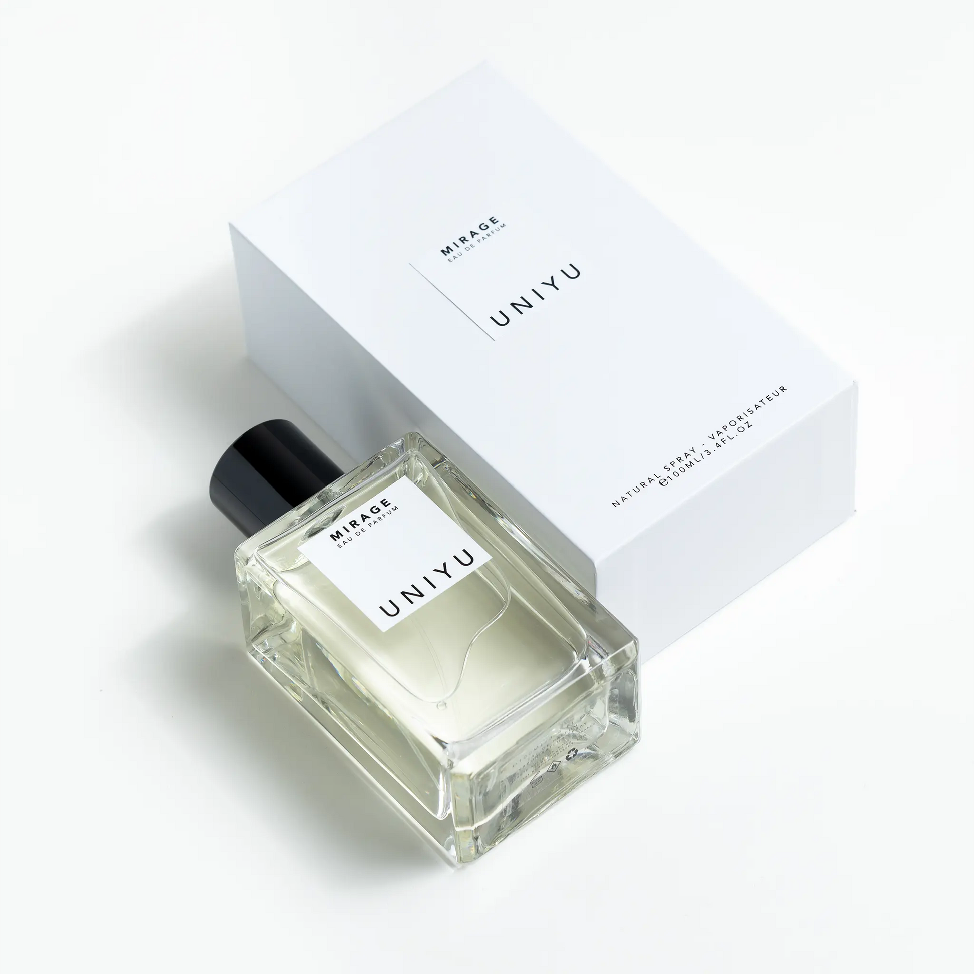 MIRAGE by UNIYU, a fragrance of strength and introspection, featuring bright lemon, juniper, delicate orange blossom and dry woods