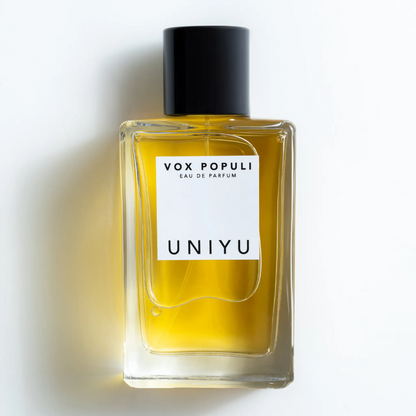 VOX POPULI by UNIYU, an Australian scent combining creamy vanilla, spicy pepper, and soft incense—celebrating unity and self-expression.
